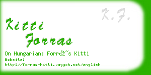 kitti forras business card